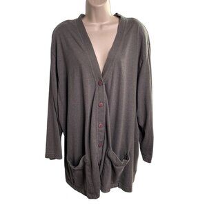 Womens JMS Just My Size Gray Button Down Cardigan Sweater Plus Size 4X u